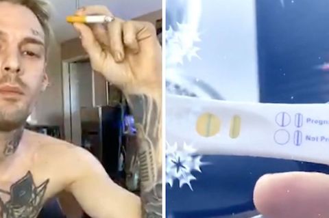 Mit einer Zigarette im Mund verkündet Aaron Carter, dass er Vater wird