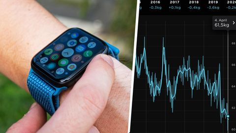 Apple Watch, Grafik zum Gewichtsverlauf