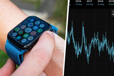 Apple Watch, Grafik zum Gewichtsverlauf