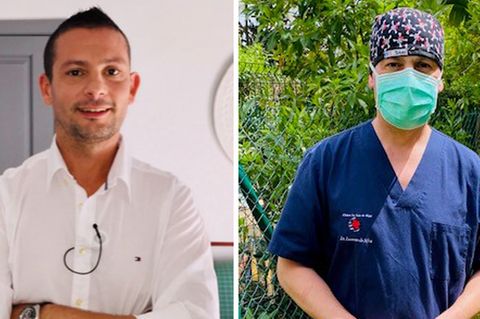 Der deutsch-spanische Arzt Dr. Victor Lorenzo da Silva. Dass sein Praxis-Outfit unzureichend ist, weiß er nur zu genau. "Es fehlt mir an Schutzkitteln und FFP-2-Masken."