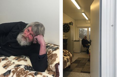 Horst wohnt in einem Einzelcontainer in Hamburg