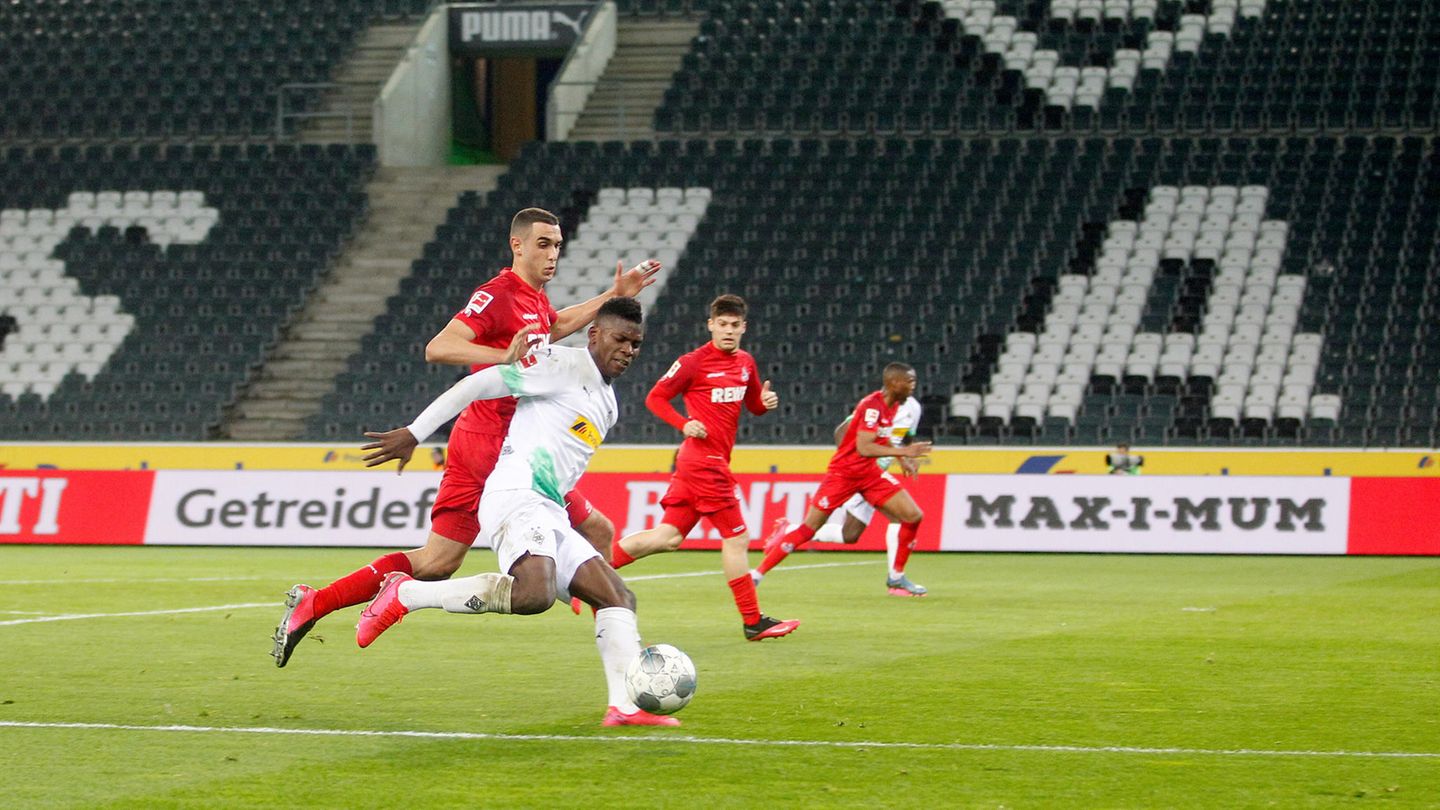 Das bisher  im bisher einzige Geisterspiel zwischen Borussia Mönchengladbach und dem 1. FC Köln
