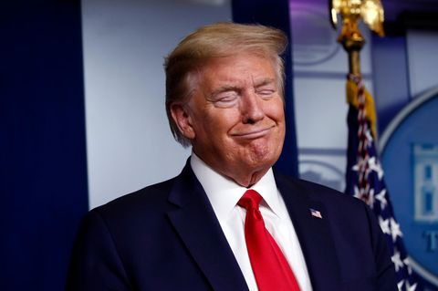 Donald Trump, Präsident der USA, bei einer seiner Pressekonferenz zur Coronakrise im Weißen Haus