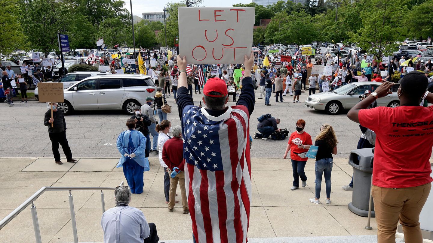 Raleigh in North Carolina vor einer Woche: Demonstranten auf der Straße