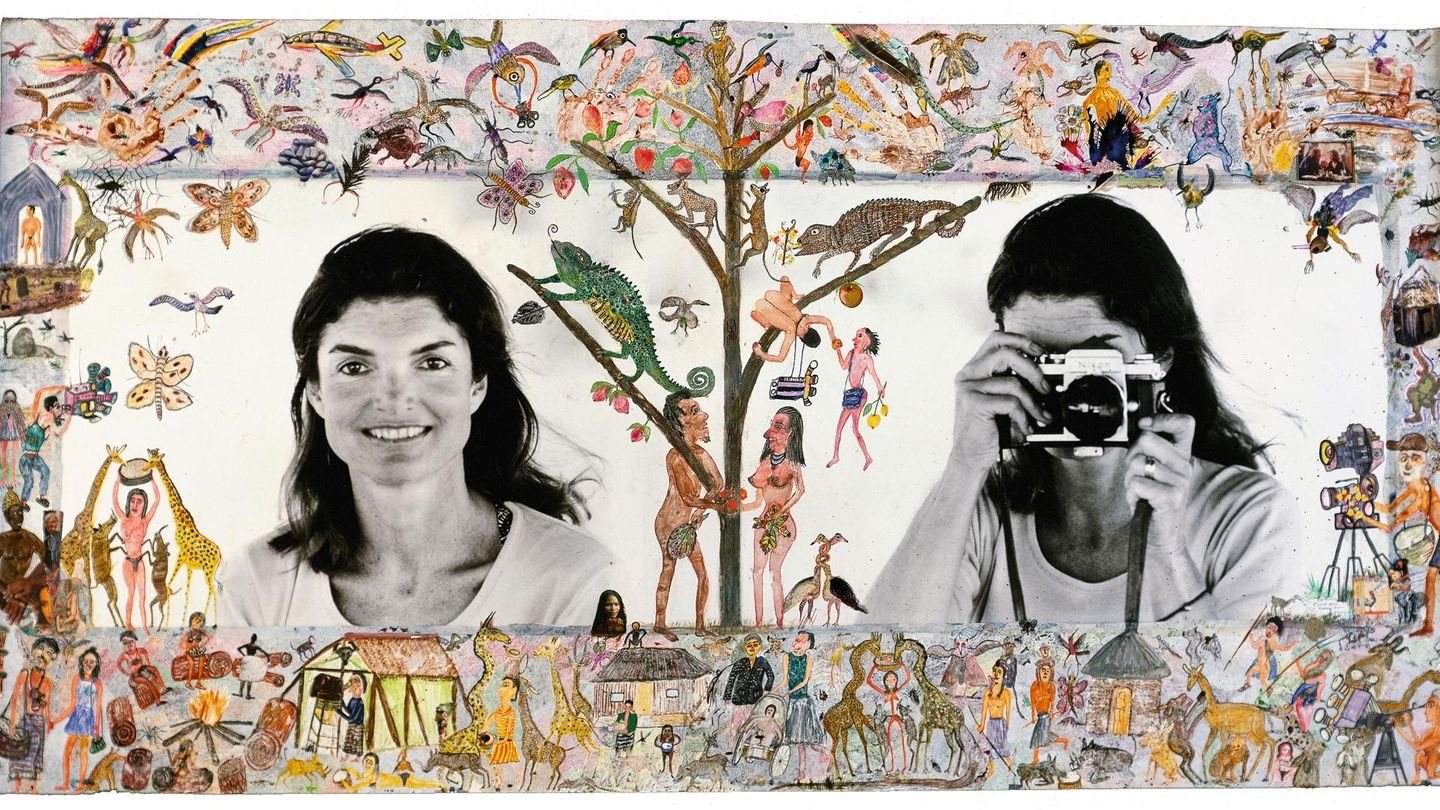 Jackie Onassis mit (l.) und ohne Kamera (r.)