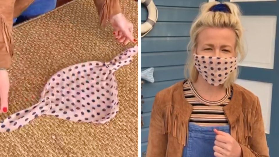 Eine Maske lässt sich ganz einfach aus Stoff falten