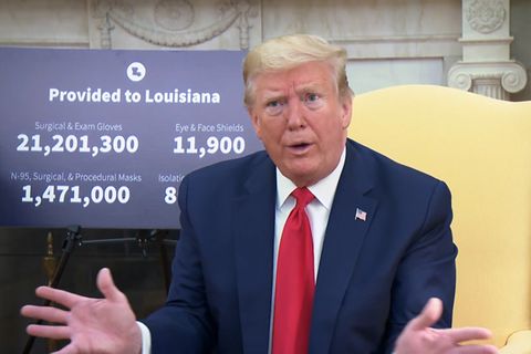 Donald Trump leugnet seine Aussage, dass die USA "sehr bald" fünf Millionen Corona-Tests täglich durchführen könnten.