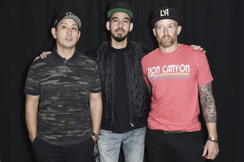Joe Hahn, Mike Shinoda und Dave Farrel von Linkin Park