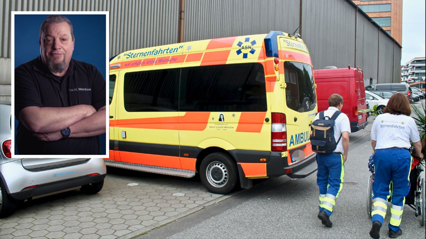 Frank Wenzlow, Vorsitzender des Vereins Ambulance Service Nord (kl. Bild) und eine Sternenfahrt (gr. Bild)