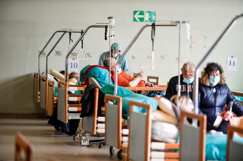 Eine Aufnahme aus dem Krankenhaus in Brescia