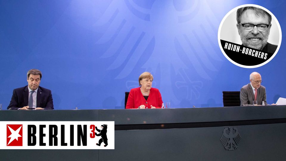 Bundeskanzlerin Angela Merkel informiert gemeinsam mit Markus Söder und Peter Tschentscher über Coronavirus-Maßnahmen