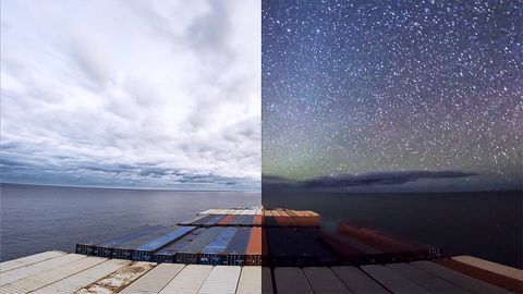 Zeitraffer-Video von einem Containerschiff – Timelapse