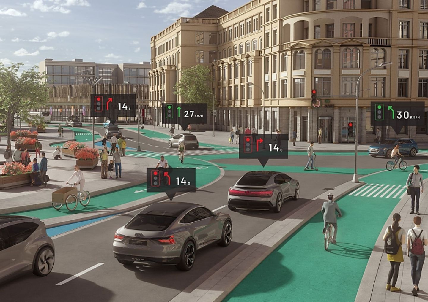 Beim autonomen Fahren ist auch die Car2X Kommunikation ebenso wie das 5G-Netz essentiell