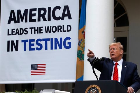 Donald Trump, Präsident der USA, spricht über die Lage der Covid-19-Pandemie