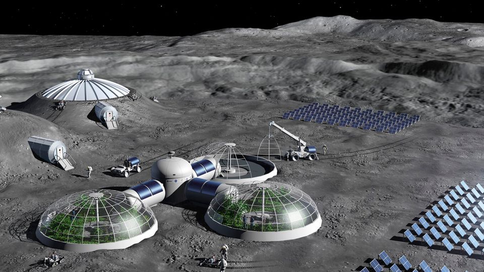 Konzept der Esa für eine Mondstation