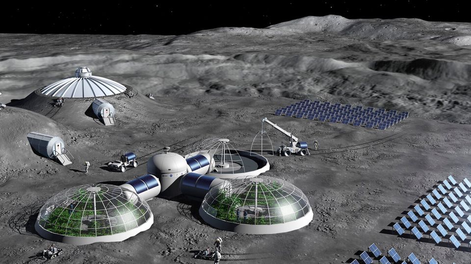 Konzept der Esa für eine Mondstation Konzept der Esa für eine Mondstation