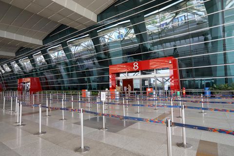 Der Flughafen in Indiens Hauptstadt Neu Delhi