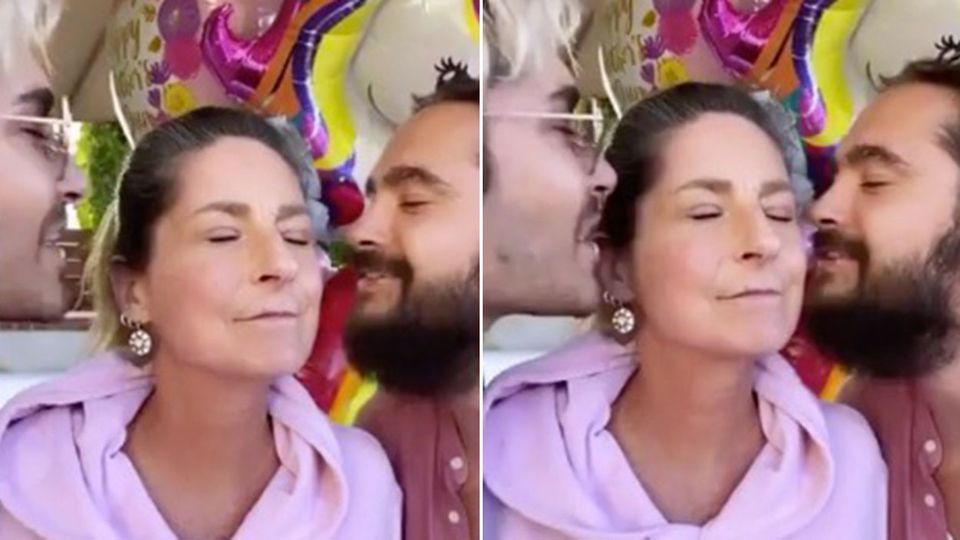 Kaulitz-Brüder mit ihrer Mutter Kaulitz-Brüder mit ihrer Mutter