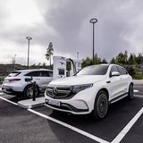 Die 80 kWh-Batterie des Mercedes EQC ist bei 110 kW innerhalb von 40 Min von zehn bis zu 80 Prozent gefüllt