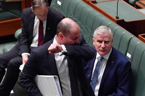 Der australische Politiker Josh Frydenberg während seiner Rede im Parlament