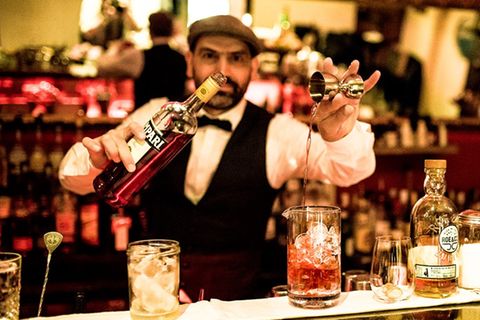 Gaetano Randone in seiner Bar Bartista