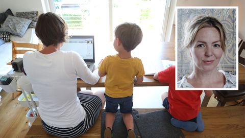 Viele Eltern betreuen in Zeiten von Corona ihre Kinder zu Hause, neben dem Beruf. Schriftstellerin Simone Buchholz: "Es geht vieles in die falsche Richtung."