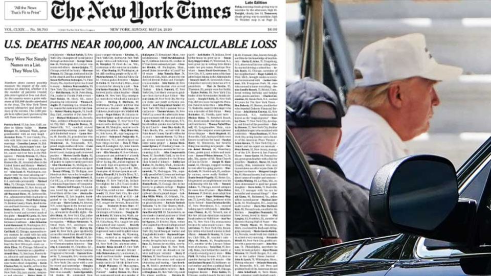 "New York Times"-Titelseite, US-Präsident Donald Trump