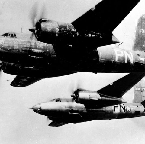 Flak-Bait bei ihrem letzten Feindflug im  April 1945.