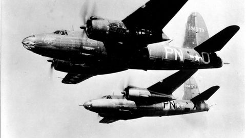 Flak-Bait bei ihrem letzten Feindflug im  April 1945.