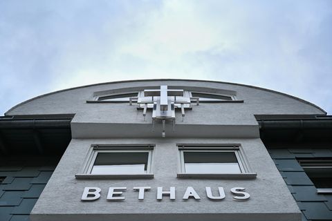 Coronavirus: Fassade des Bethauses in Frankfurt