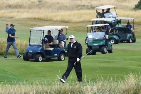 Donald Trump spielt leidenschaftlich gern Golf, so wie hier in seinem Ressort in der Nähe des schottischen Glasgow