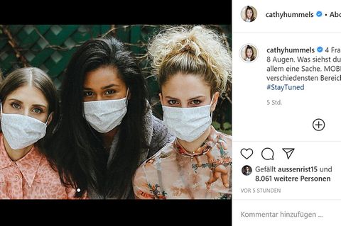 Cathy Hummels und die GNTM-Teilnehmerinnen Lijana und Simone