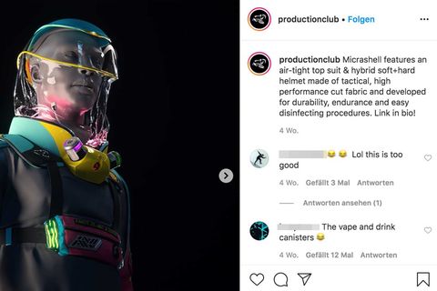 Der kuriose Anzug auf Instagram abgebildet