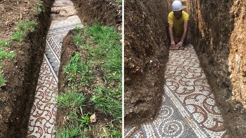 Negrar: Römischer Mosaikboden wird metertief unter italienischem Weinberg entdeckt