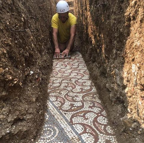 Negrar: Römischer Mosaikboden wird metertief unter italienischem Weinberg entdeckt
