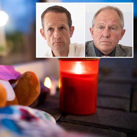 Trauer an Kita in Viersen, eingeklingt: Mordkommissionsleiter Guido Roßkamp (l.) und Staatsanwalt Lothar Gathen