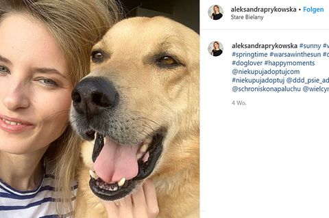 Aleksandra Prykowska und ihr Hund Logan