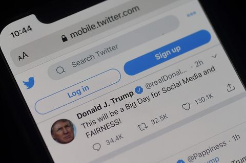 Die Twitter-Seite von Donald Trump