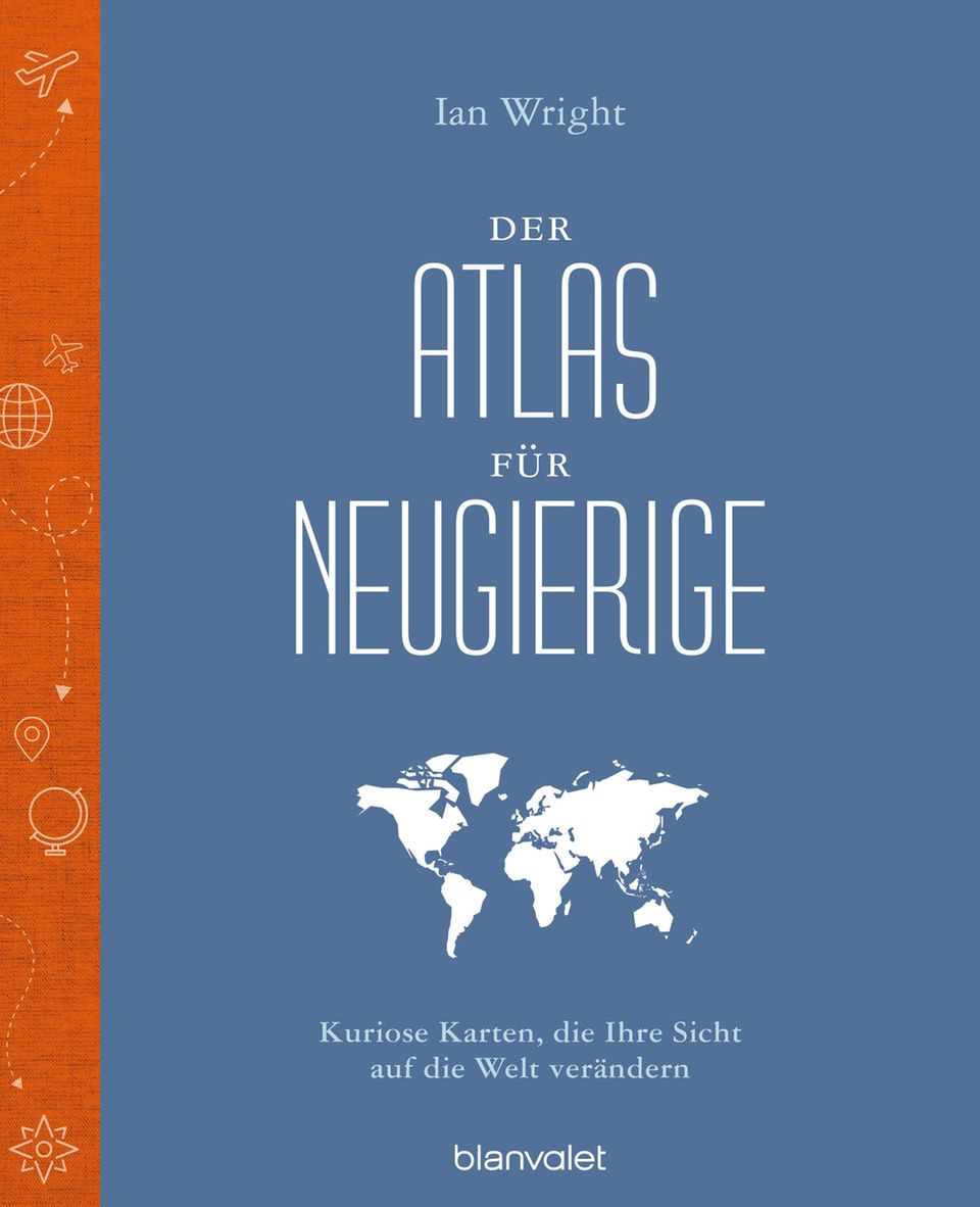 "Atlas für Neugierige": Aus: "Der Atlas für Neugierige - Kuriose Karten, die Ihre Sicht auf die Welt verändern" von Ian Wright. Erschienen bei Blanvalet,. 240 Seiten, Preis: 24 Euro. Aus: "Der Atlas für Neugierige - Kuriose Karten, die Ihre Sicht auf die Welt verändern" von Ian Wright. Erschienen bei Blanvalet,. 240 Seiten, Preis: 24 Euro.