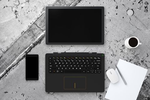 Ein Tablet mit abnehmbarer Tastatur