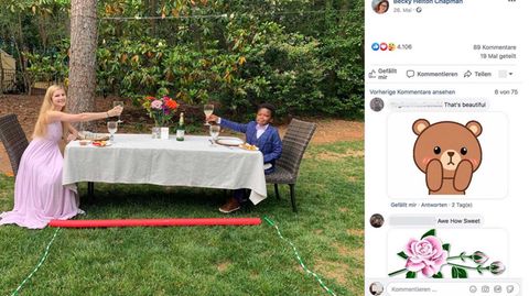 Corona-Krise : Siebenjähriger veranstaltet für seine Babysitterin einen Abschlussball im Garten