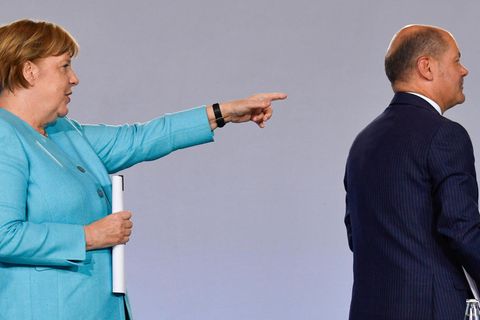 Bundeskanzlerin Angela Merkel (CDU) und Bundesfinanzminister Olaf Scholz (SPD)