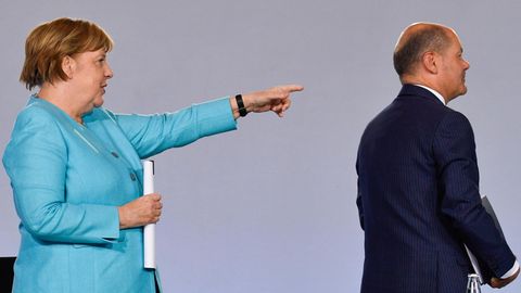 Bundeskanzlerin Angela Merkel (CDU) und Bundesfinanzminister Olaf Scholz (SPD)