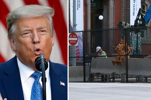 Trump lässt Zäune um das Weiße Haus in Washington DC errichten.