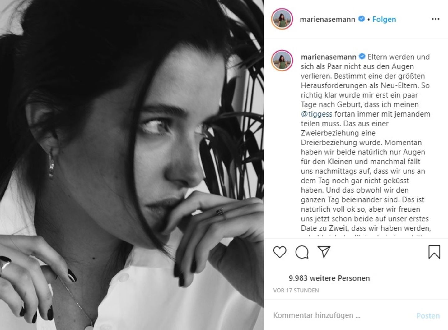 Marie Nasemann spricht über die Veränderung in ihrer Beziehung