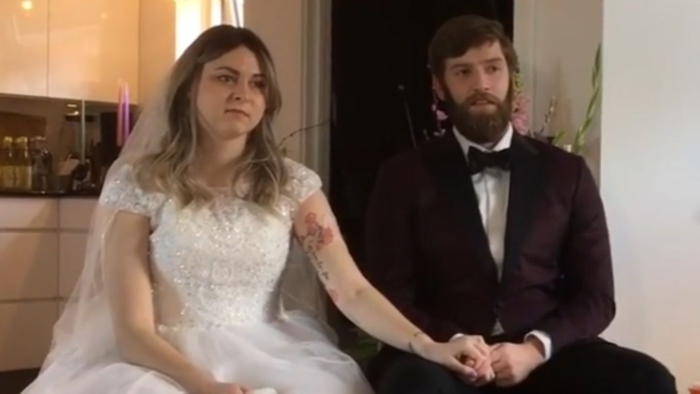 Anne und ihr Ehemann Franz bei der Hochzeit vor wenigen Wochen