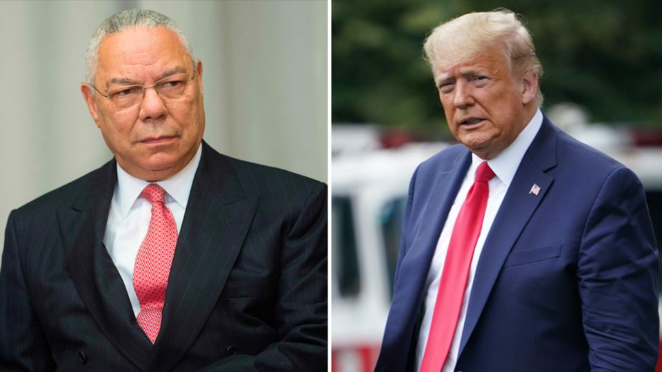 Colin Powell (l.), früherer US-Außenminister, und US-Präsident Donald Trump Colin Powell (l.), früherer US-Außenminister, und US-Präsident Donald Trump