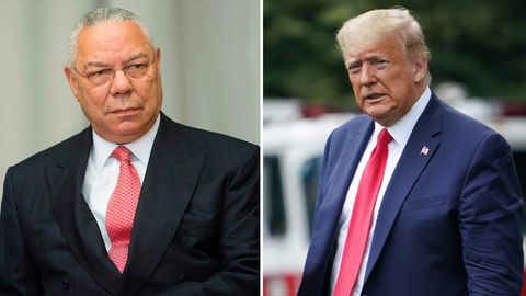 Colin Powell (l.), früherer US-Außenminister, und US-Präsident Donald Trump