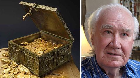 Links: Von Forrest Fenn veröffentlichtes Bild der Schatztruhe, rechts: Forrest Fenn