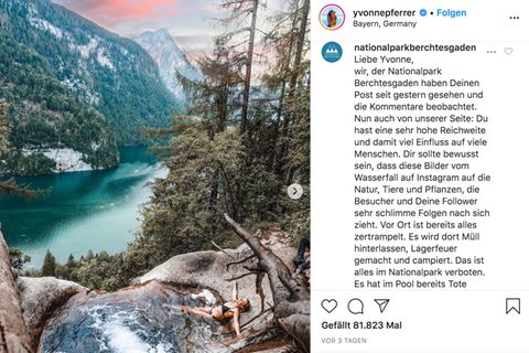 Die Influencerin im Bikini am Königssee in Bayern